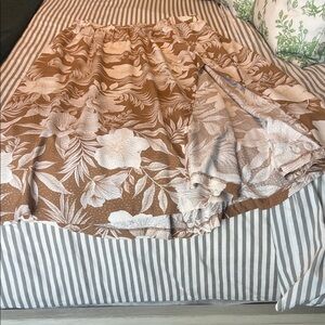 Lane Bryant Floral Tan Maxi Skirt